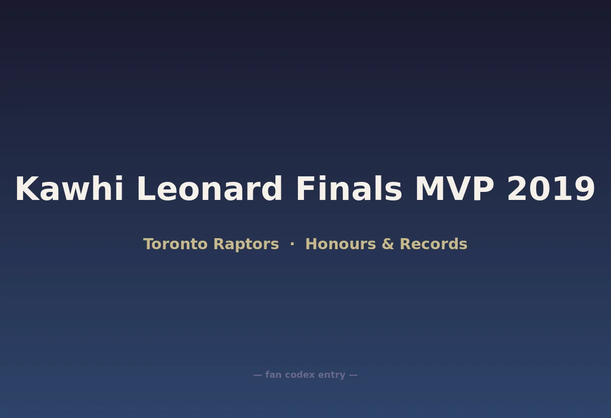 Kawhi Leonard Finals MVP 2019