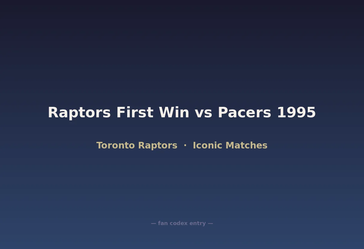 Raptors First Win vs Pacers 1995